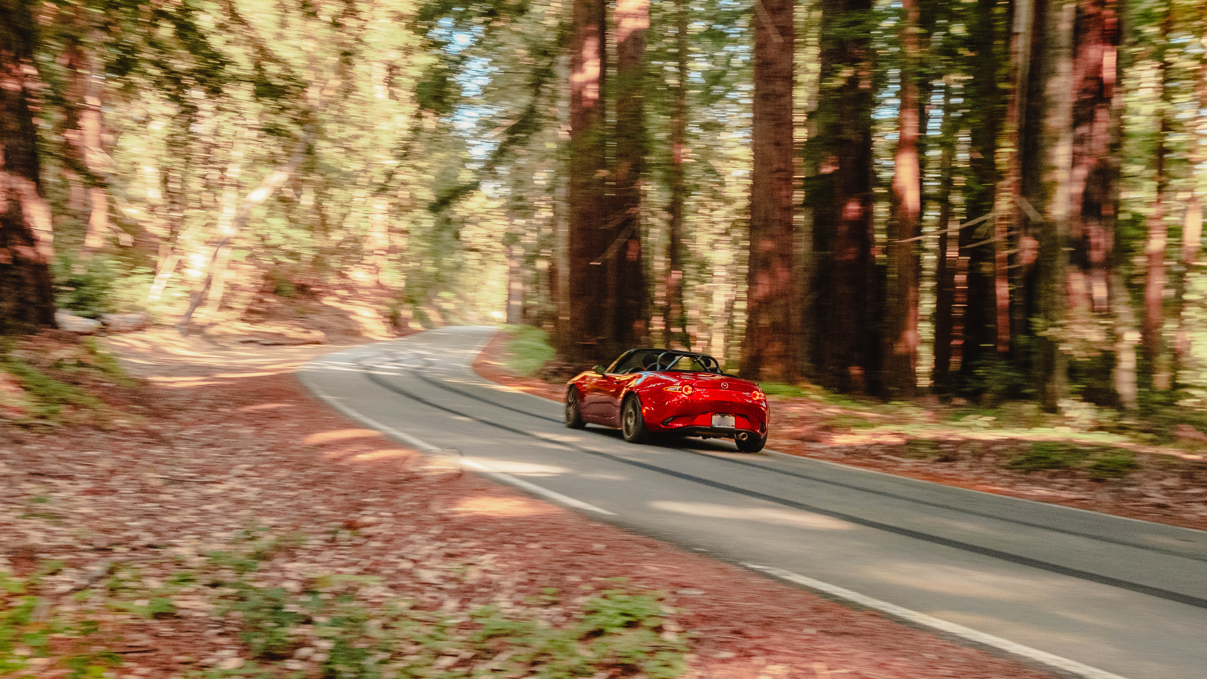 A photographer capturing a moving sports car